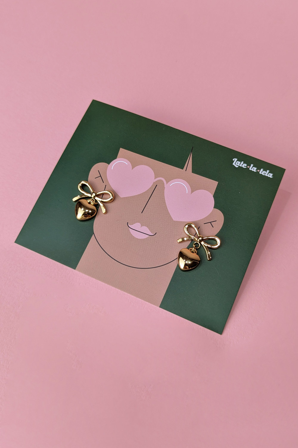 Aretes Ribbon Heart