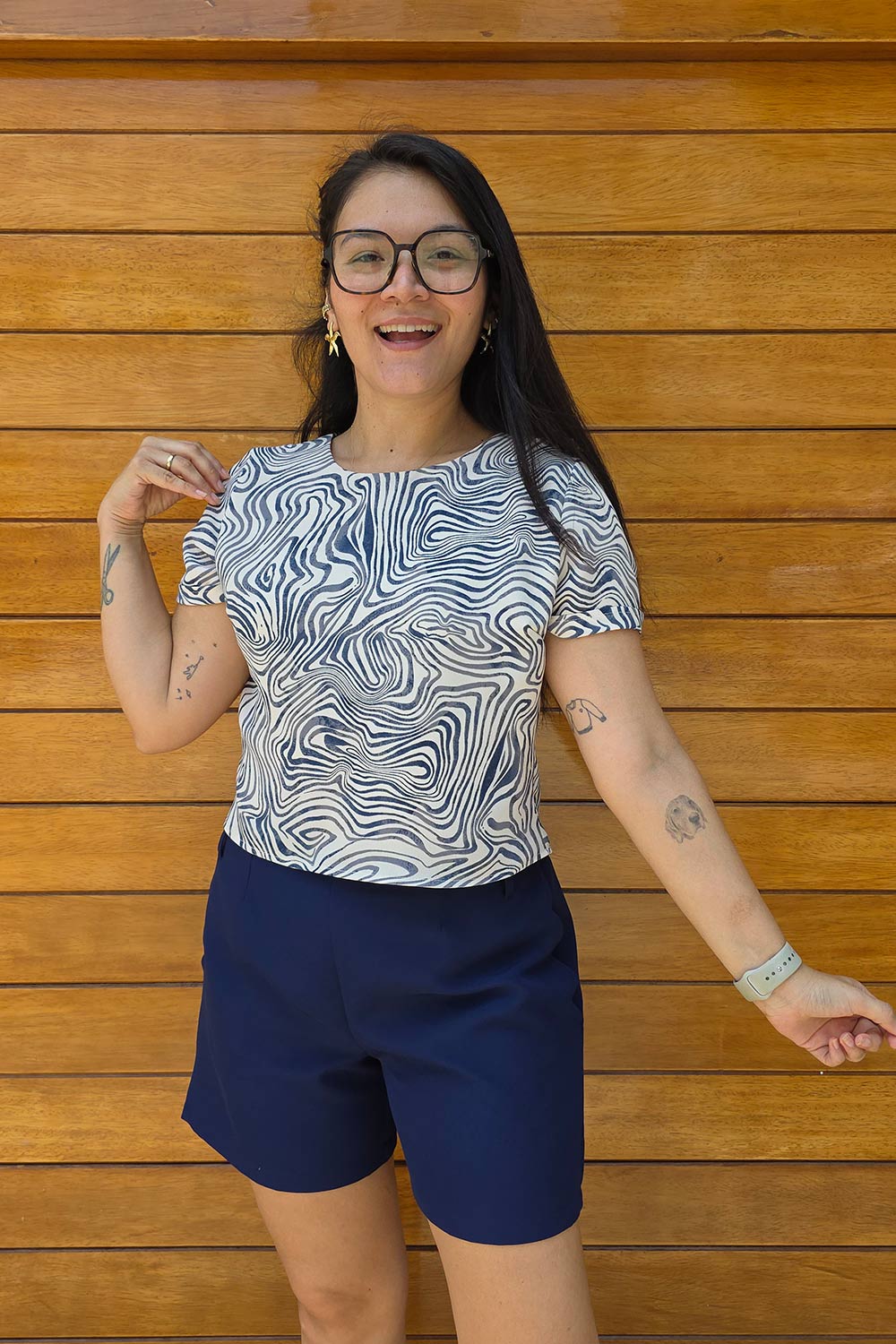 Blusa Francis Mármol Azul